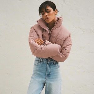 BRAND NEW WITH TAGS ZARA CROPPED BOMBER JACKET IN PINK XXL